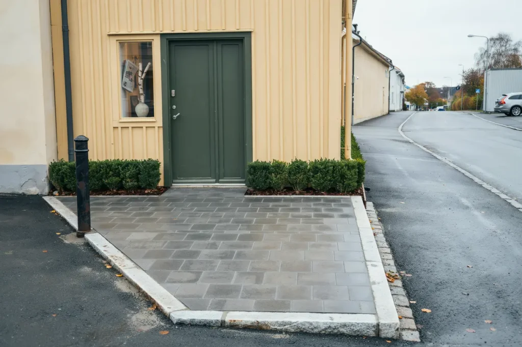 plattl ggning och entr yta vid butikslokal i landvetter centrum